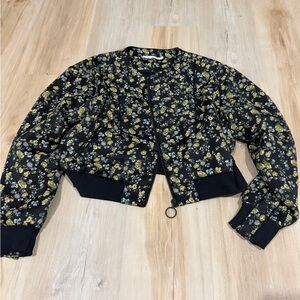 Tularosa Black Floral Bomber Jacket